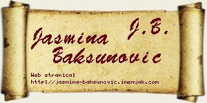 Jasmina Bakšunović vizit kartica